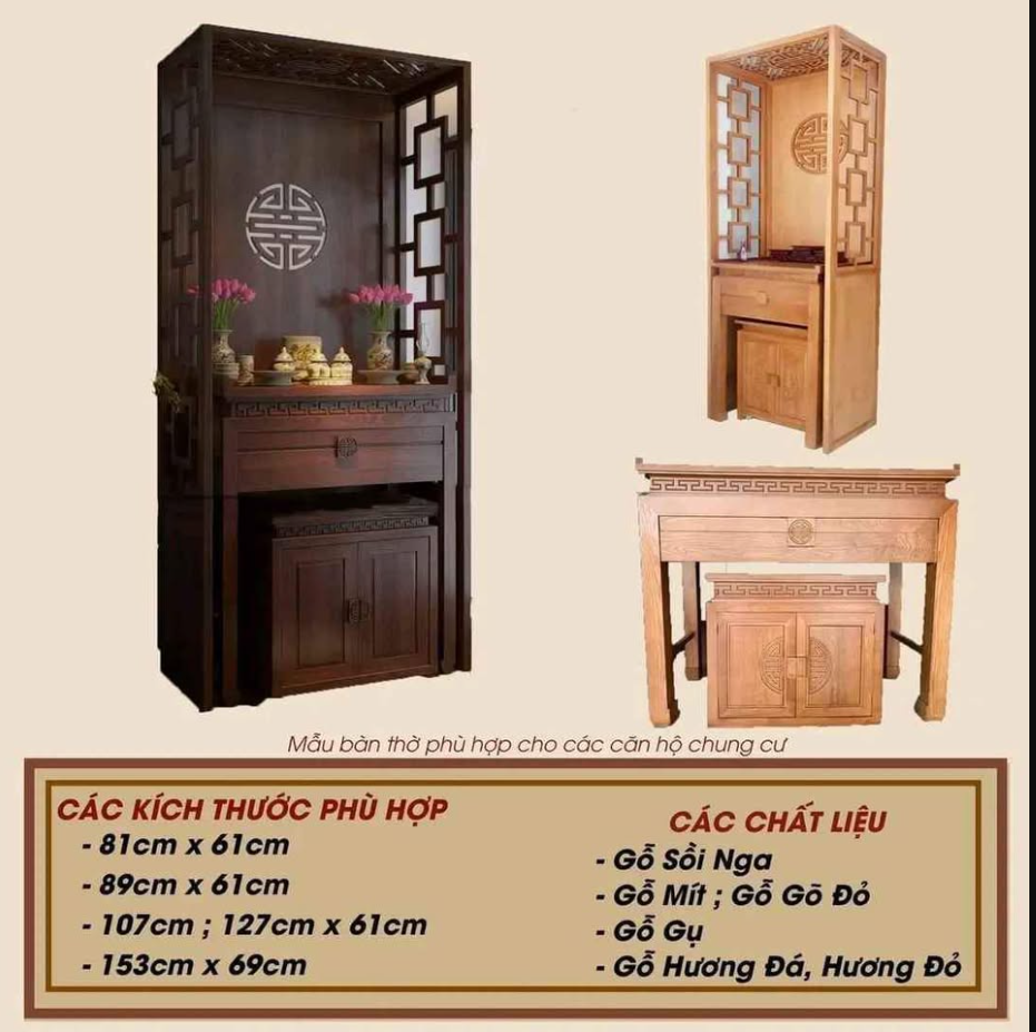bàn thờ gỗ gõ ekop